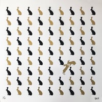Image 1 of Bunny Love (Gold & Black Stencil)