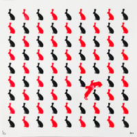 Image 2 of Bunny Love (Fluoro Red & Black Stencil)