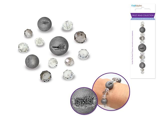 Image of Druzy & Faceted Glass Beads Strand