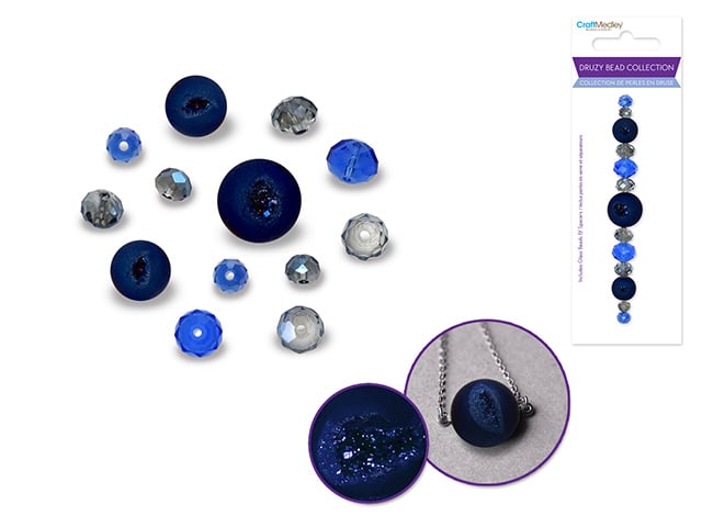Image of Druzy & Faceted Glass Beads Strand