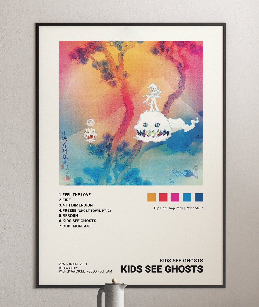 Kids See Ghosts - Kids See Ghosts, Kanye West & Kid Cudi Album Cover Poster