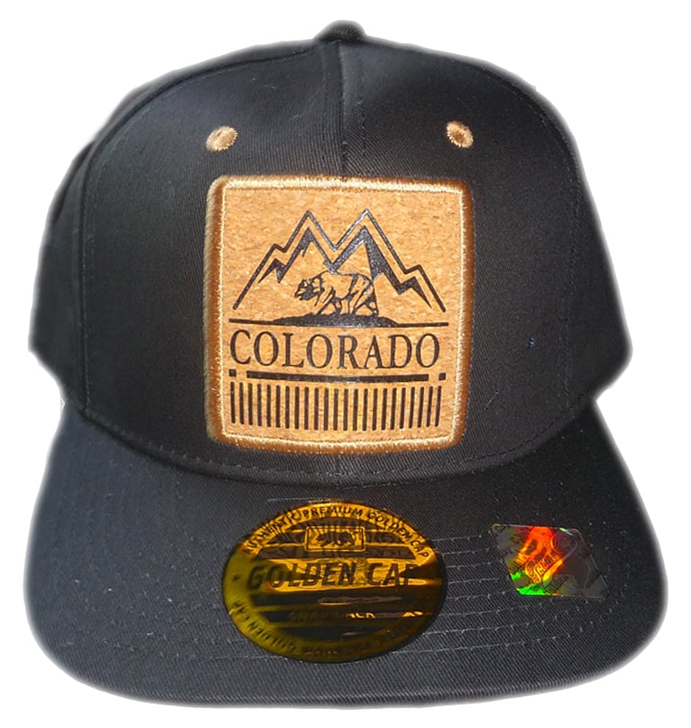 Image of NEW COLORADO STATE BLACK WITH PRINTED CORK SNAPBACK HAT 