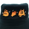 一週年紀念！面罩機掰郎刺繡黑橘漁夫帽