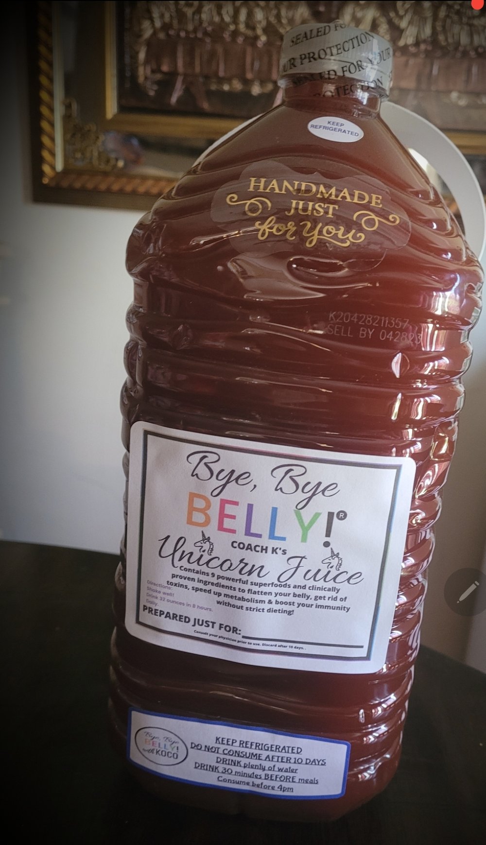 Coach K S Unicorn Juice Bye Bye Belly With Koco Coach K S Unicorn Juice Bye Bye Belly With Koco