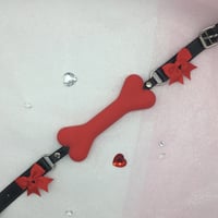Red/ black bone gag bows 