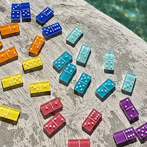 Image of LUCITE TRAVEL DOMINOES