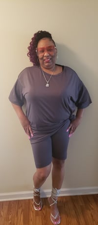 Image 4 of Flirty in Gray 2pc short set 