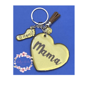 Image 1 of Heart and footprint keychain