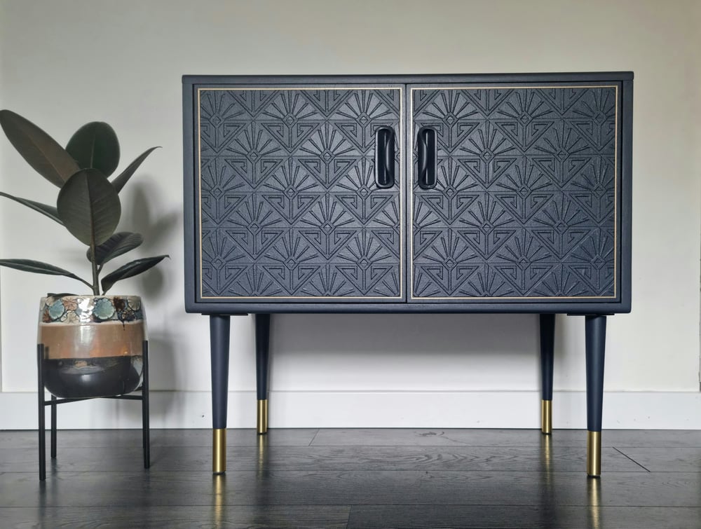 Image of •RESTYLED TO ORDER• G PLAN FRESCO CABINET WITH DECO ANAGLYPTA 