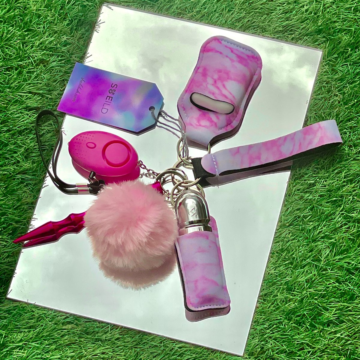 Image of SHEILD UK ™ 6 Piece Safety Keychain - Pink