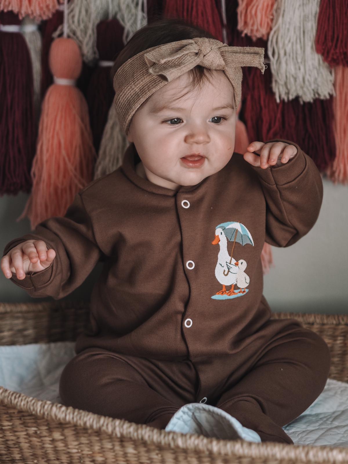 Image of Mummy & Me - Cinnamon Button Down Sleepsuit