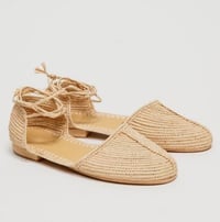 Image 3 of RAFFIA ANKLE STRAP SANDALS