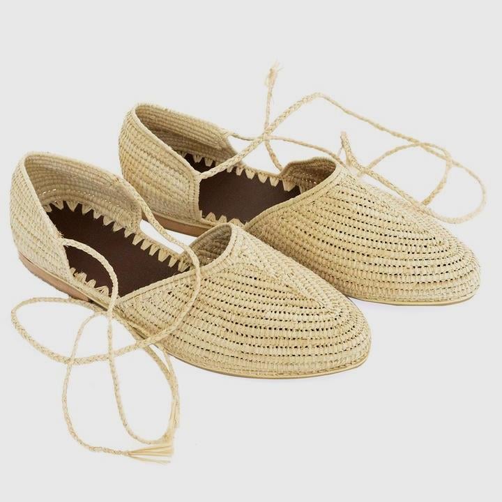 Image of RAFFIA ANKLE STRAP SANDALS