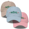 Baseball Hat with green logo (Pink / Blue / White)