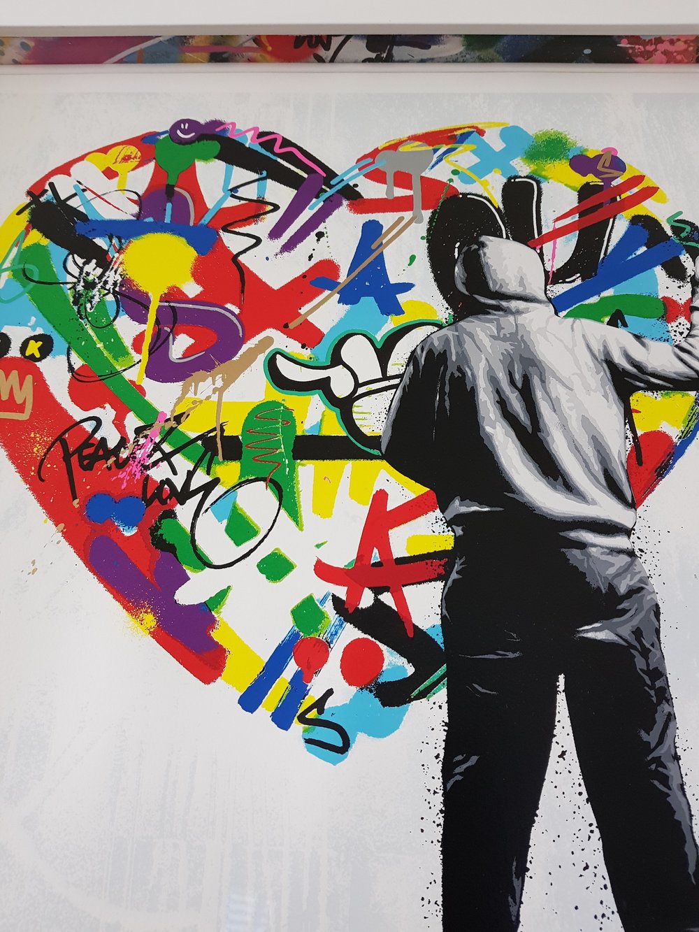 MARTIN WHATSON "PAINT LOVE"- FRAMED WITH CUSTOM SPACERS 24 COLOUR PRINT EDITION OF 150 - 55CM X 55CM