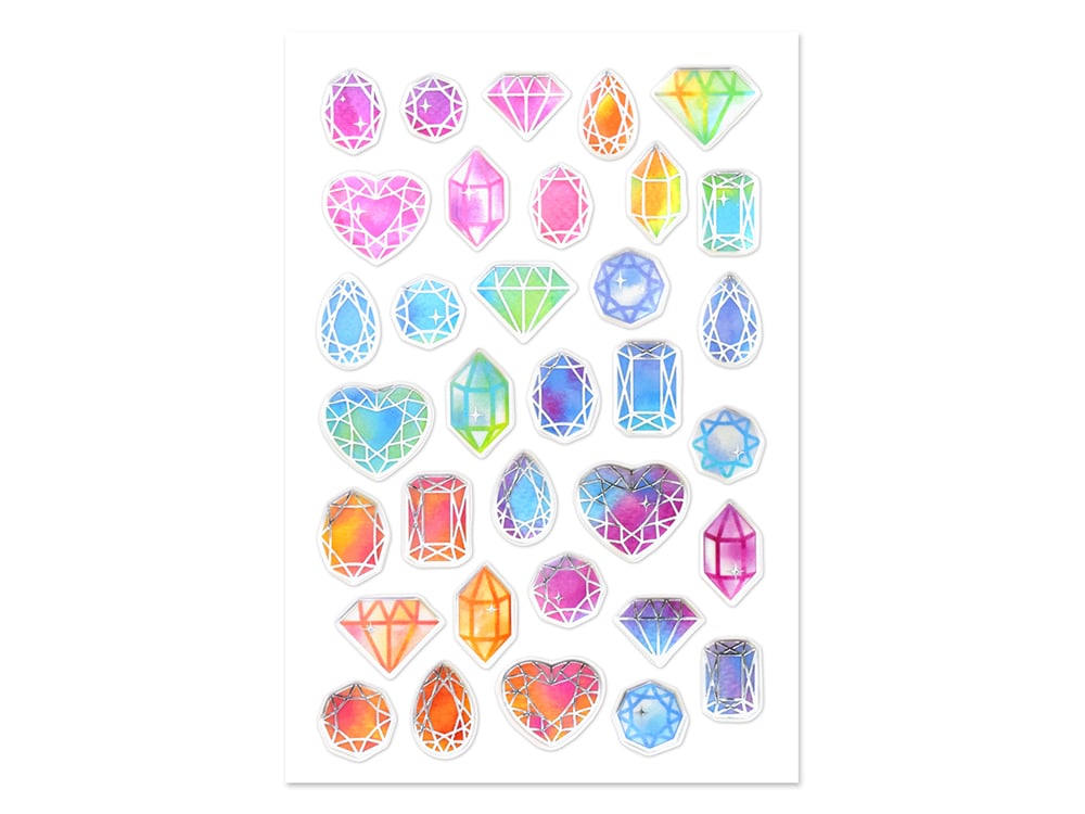 Image of Foiled Epoxy Gems Stickers