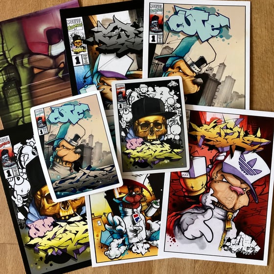 Image of Postcard and sticker set 
