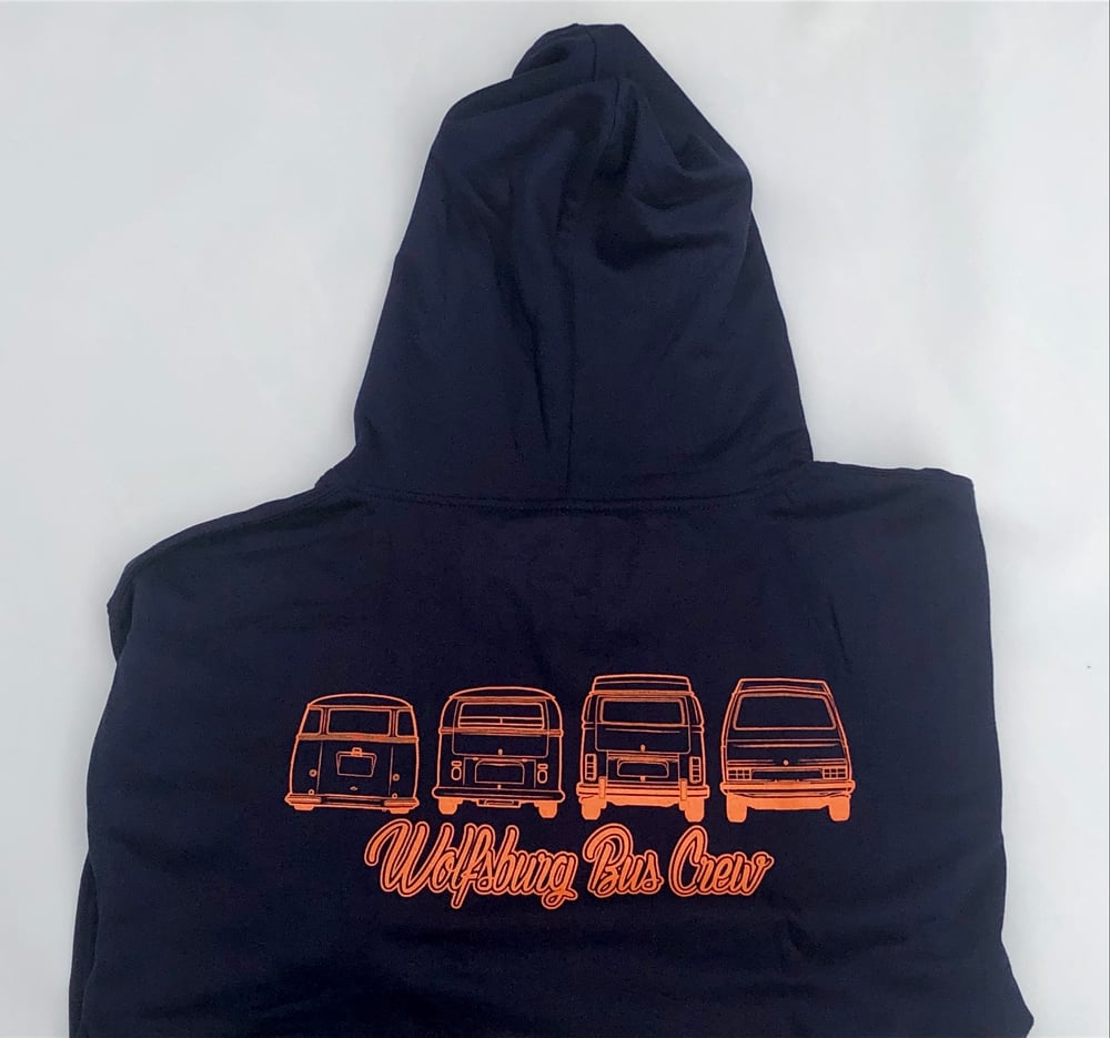 Image of WBC French Navy (2021 Design) French Navy fully zipped Hoodie with Orange print