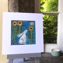 Sunflower moon- the witches garden - similar made to order (  framed option available)