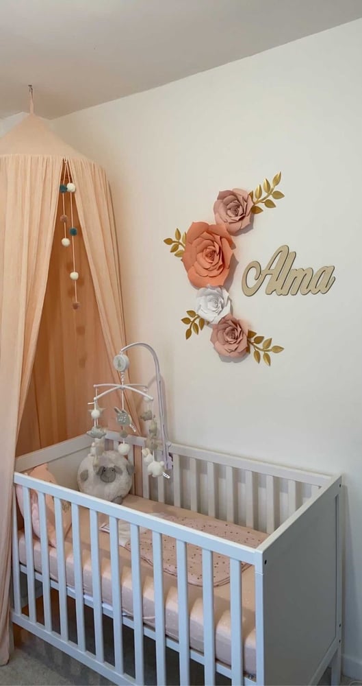 Image of Compo 4 fleurs papiers + prénom
