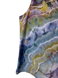 Image 3 of ♻️ UPCYCLED XXL Stretch Knit V-neck Tank in Earthy Geode Ice Dye