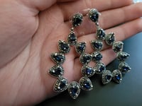 Image 1 of PH046 Marcasite and Blue Sapphire 