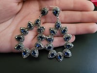 Image 2 of PH046 Marcasite and Blue Sapphire 