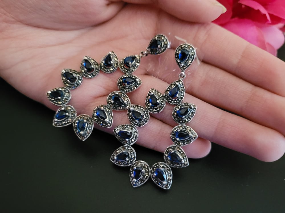 Marcasite and Blue Sapphire 