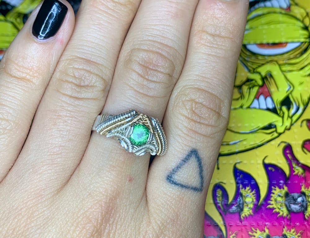 𖣐 Size 6.5 Green Apatite Ring 𖣐