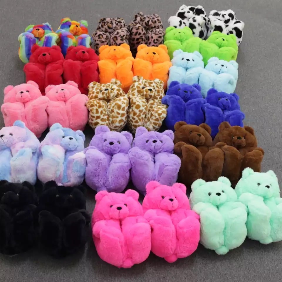 Image of Teddy bear slippers . 