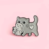 Image 2 of CAT MOMMA CARRYING BABY PIN