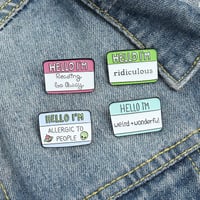 Image 2 of HELLO NAME TAG PINS