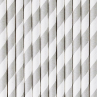 Pajitas de papel rayas grises