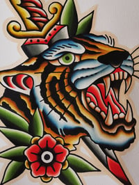 Image 3 of Original Watercolor TIGER with DAGGER