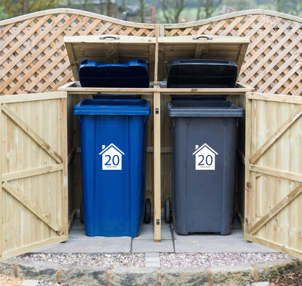 Personalised Wheelie Bin Vinyl (2 Pack) plus10vinyl