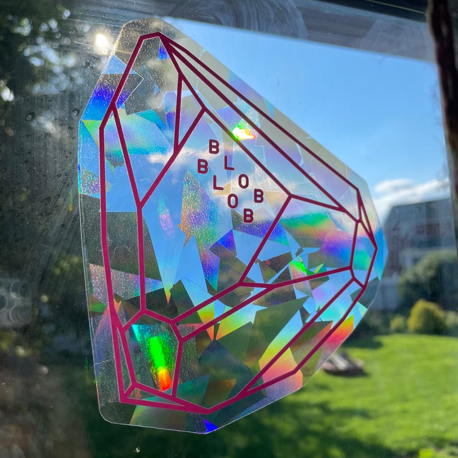 Image of Blob Blob Rainbow Crystal Window Cling