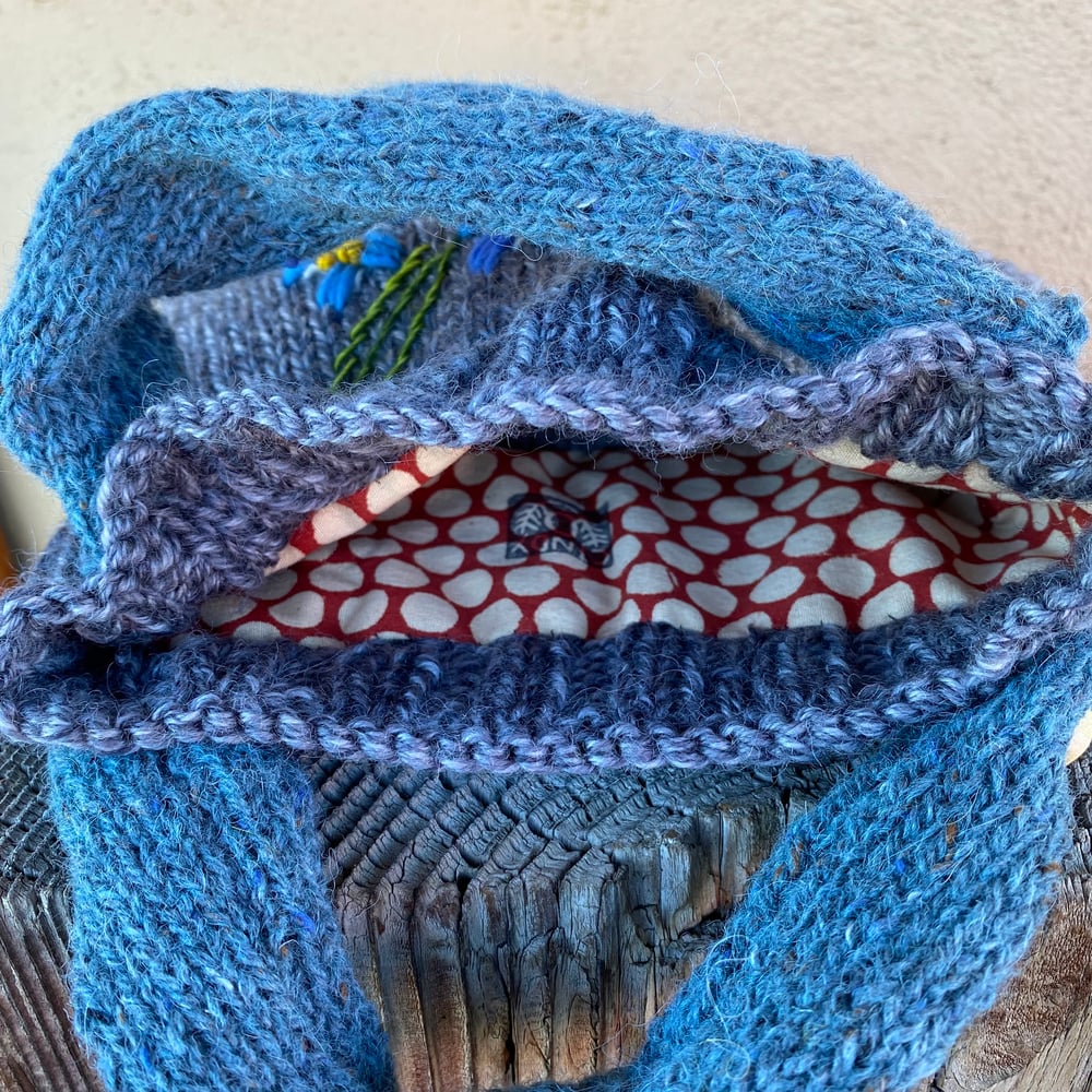 Image of Alpine Forget-Me-Nots Knitted Pouch