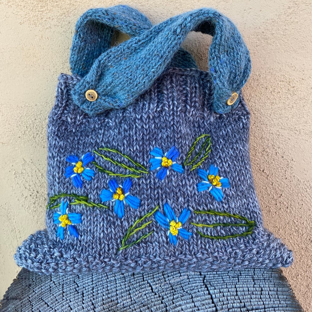 Image of Alpine Forget-Me-Nots Knitted Pouch