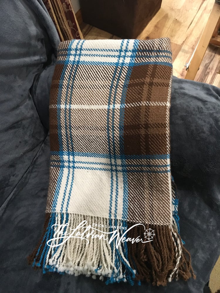 Image of Handwoven Plaid Alpaca Throw (#2). 