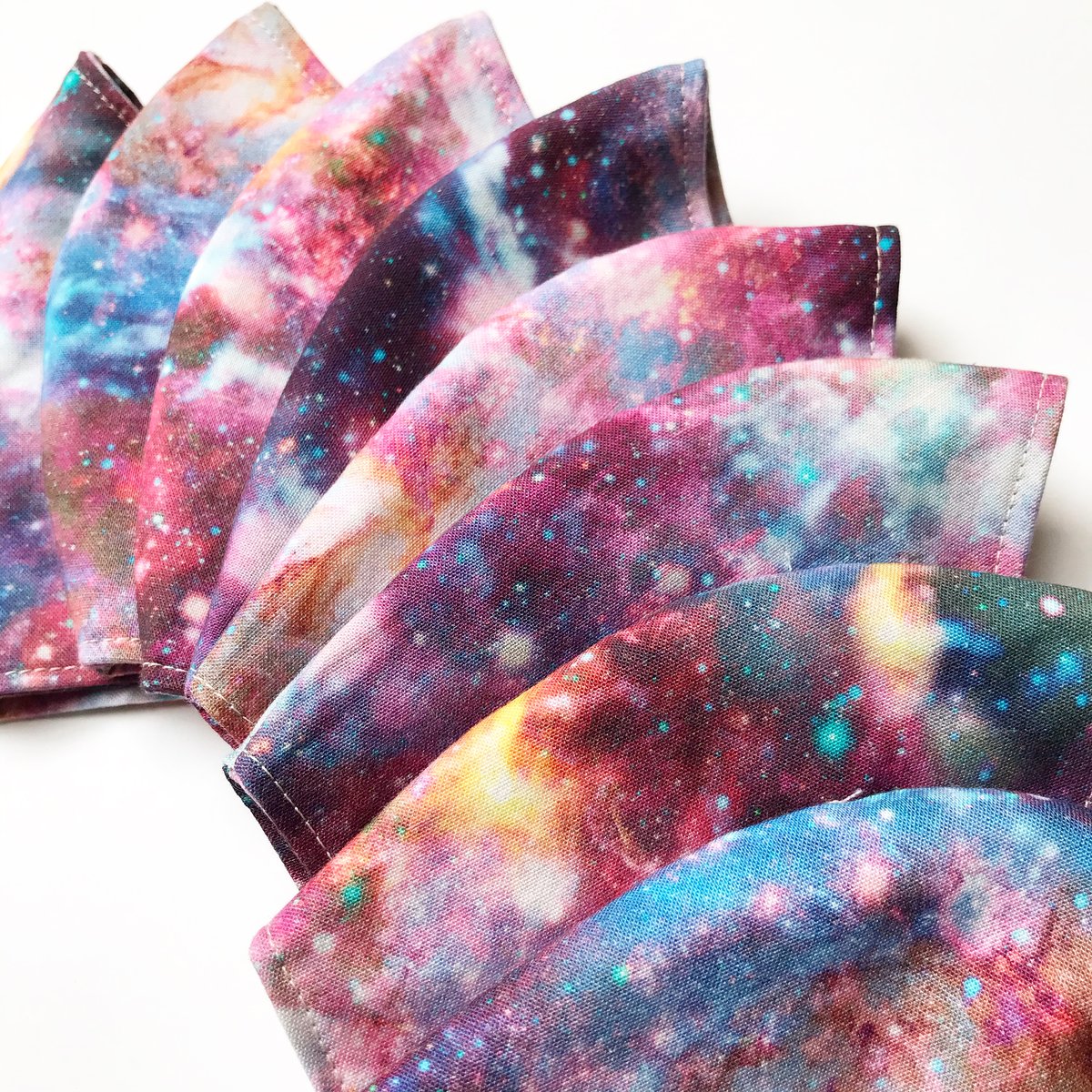 Galaxy Print - Triple Layer Fitted Cotton Face Mask (with Ties or Elastic Loops)