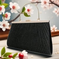 Image 1 of Glam Shimmer Pleated Evening Bag