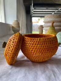 Image 2 of Orange lidded pot