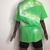 Vintage Batik Chartreuse Cotton Camp Shirt