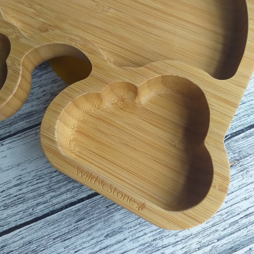 Image of Bamboo Rainbow Section Plate with Suction- Yellow