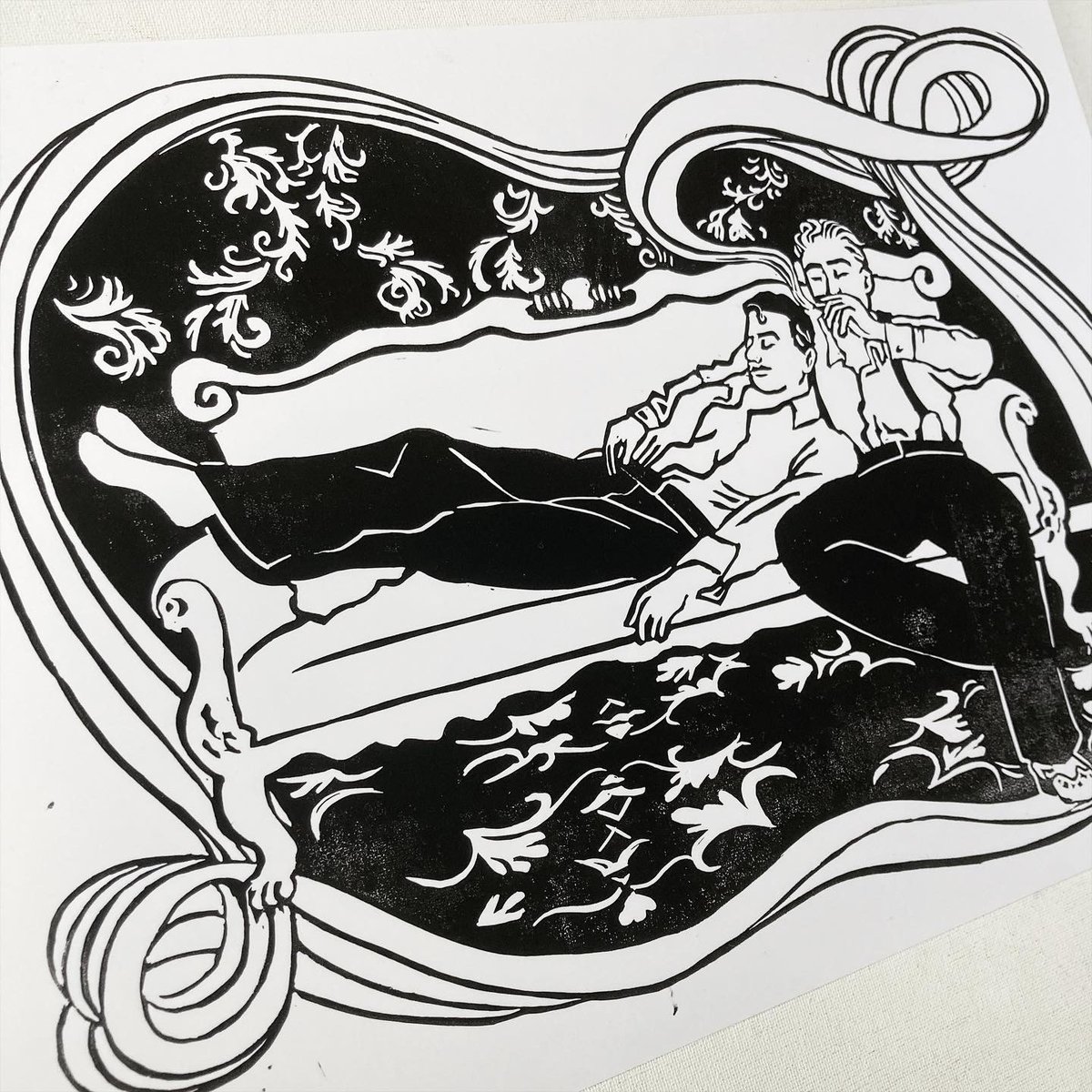 Image of ‘Tender is the Night’ Lino Print