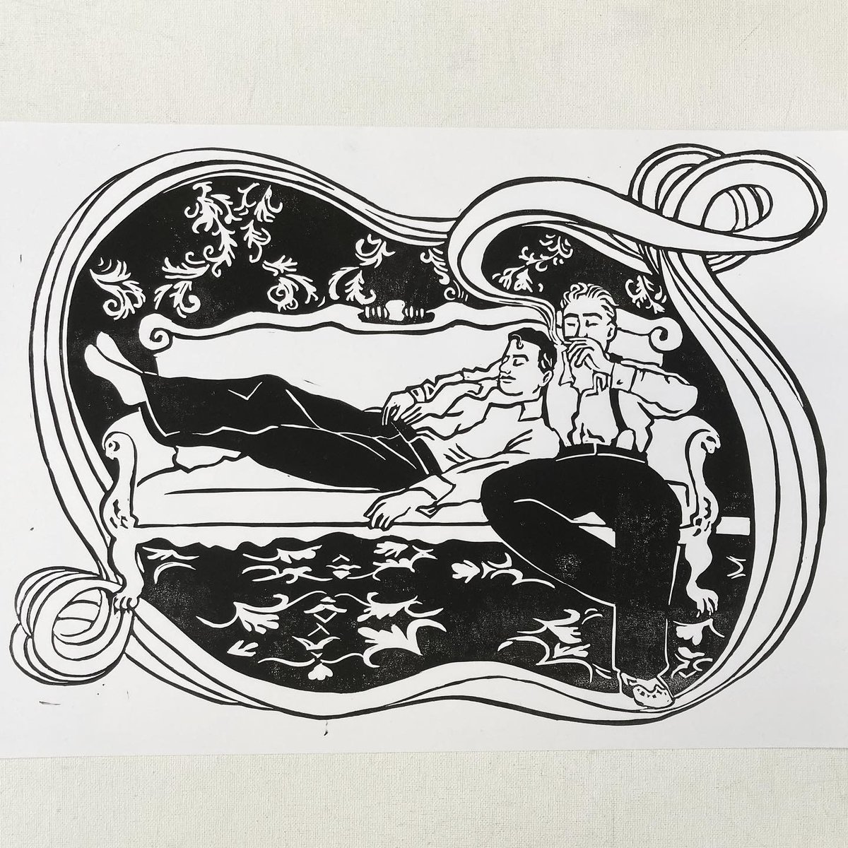 Image of ‘Tender is the Night’ Lino Print