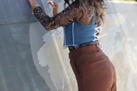 Image 5 of denim contrast stitch corset 
