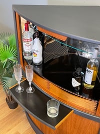 Image 3 of PROFESSIONALLY PAINTED DANISH TEAK CORNER DRINKS CABINET 