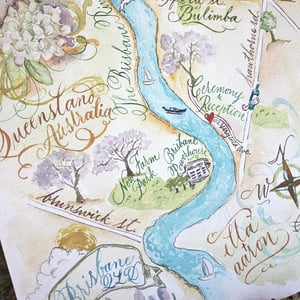 Image of Watercolored Wedding Map