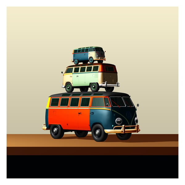 Image of VW Campervan Art Print